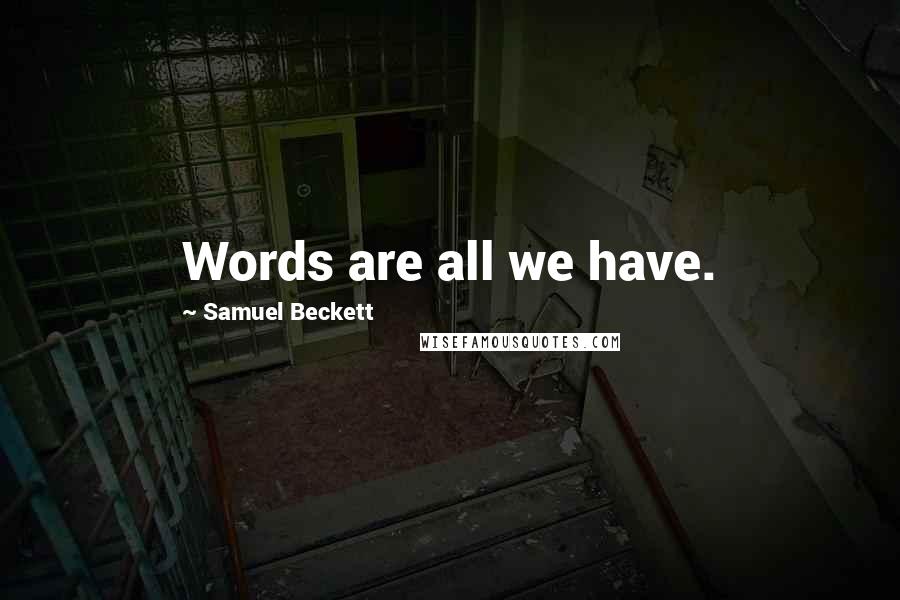 Samuel Beckett Quotes: Words are all we have.