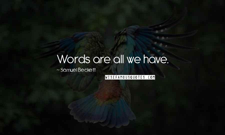 Samuel Beckett Quotes: Words are all we have.