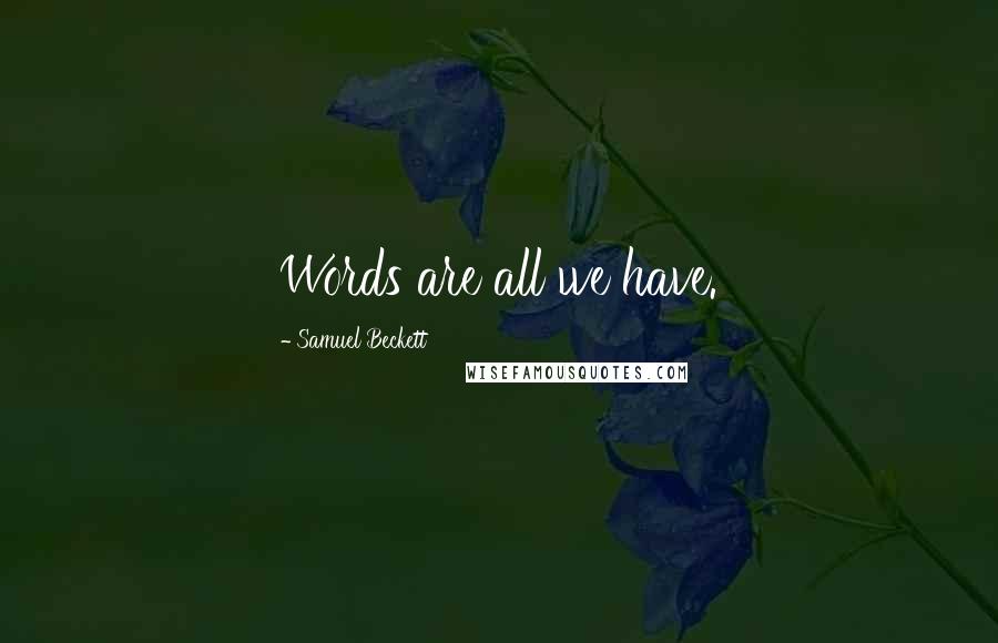 Samuel Beckett Quotes: Words are all we have.