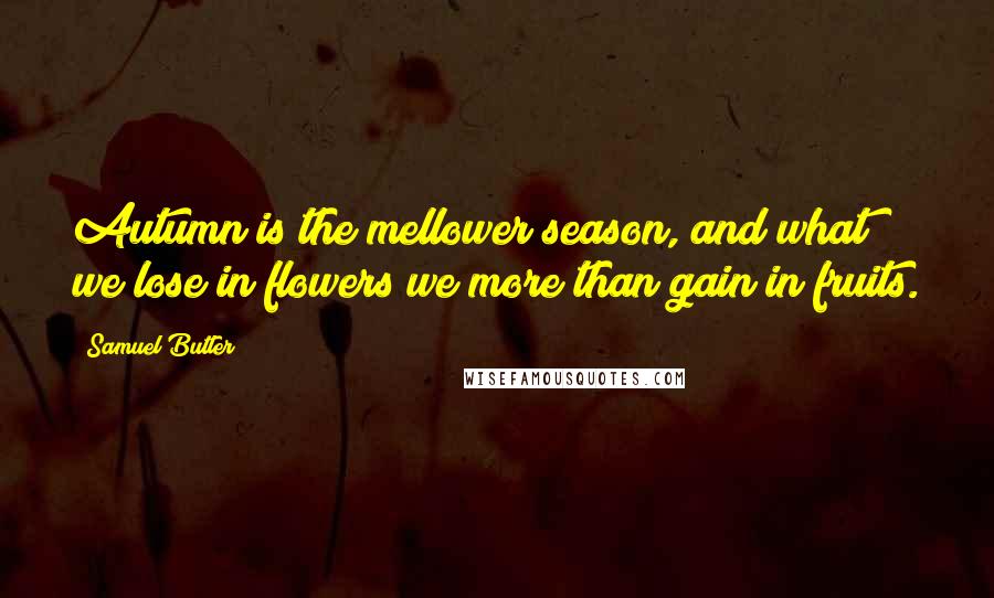 Samuel Butler Quotes: Autumn is the mellower season, and what we lose in flowers we more than gain in fruits.