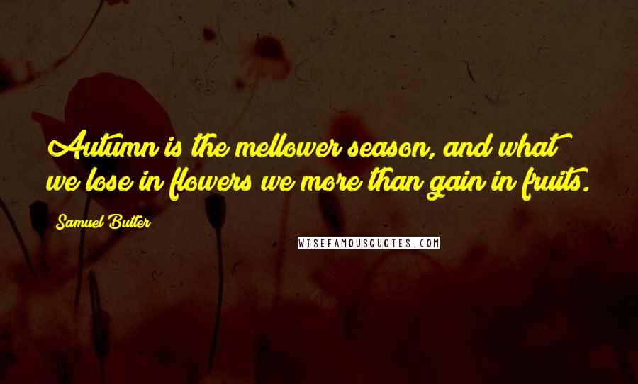 Samuel Butler Quotes: Autumn is the mellower season, and what we lose in flowers we more than gain in fruits.