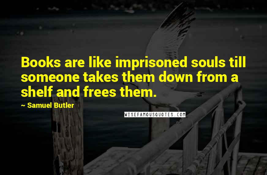 Samuel Butler Quotes: Books are like imprisoned souls till someone takes them down from a shelf and frees them.