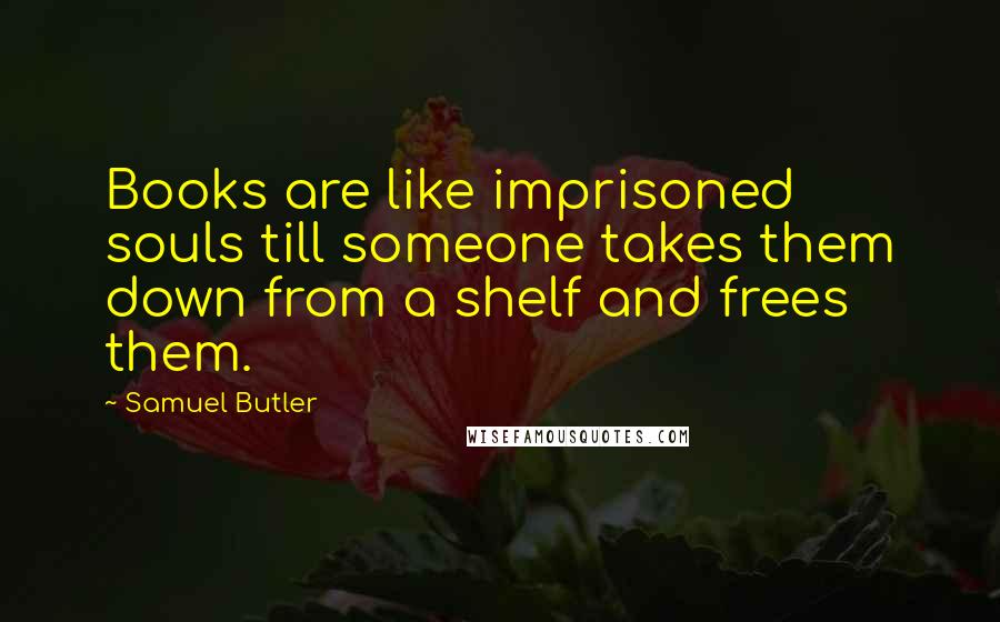 Samuel Butler Quotes: Books are like imprisoned souls till someone takes them down from a shelf and frees them.