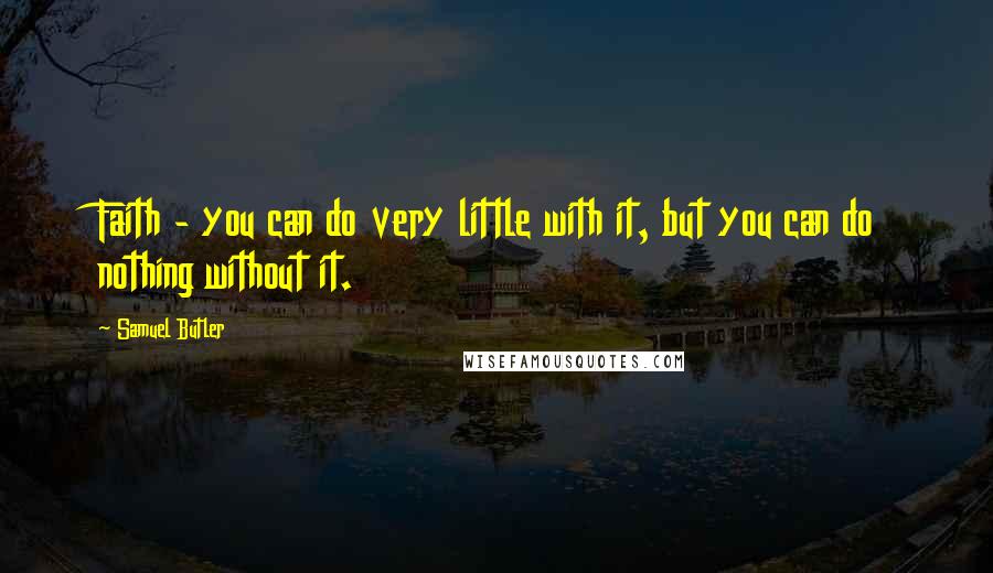 Samuel Butler Quotes: Faith - you can do very little with it, but you can do nothing without it.