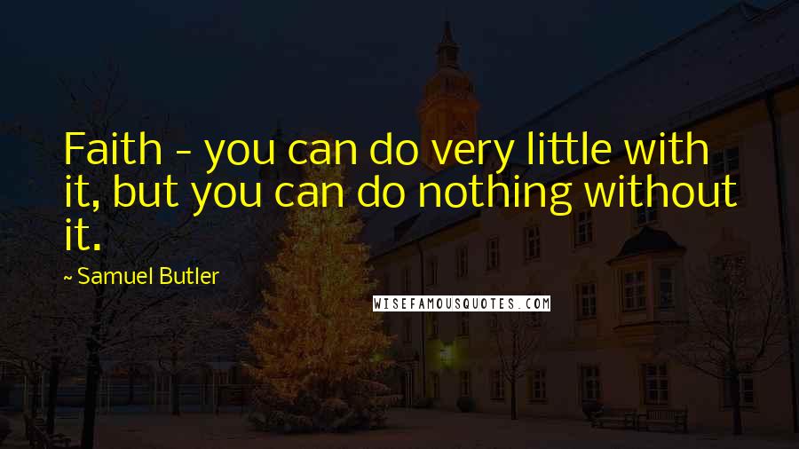 Samuel Butler Quotes: Faith - you can do very little with it, but you can do nothing without it.