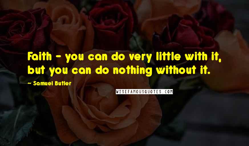 Samuel Butler Quotes: Faith - you can do very little with it, but you can do nothing without it.