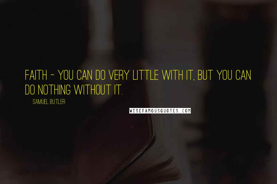 Samuel Butler Quotes: Faith - you can do very little with it, but you can do nothing without it.