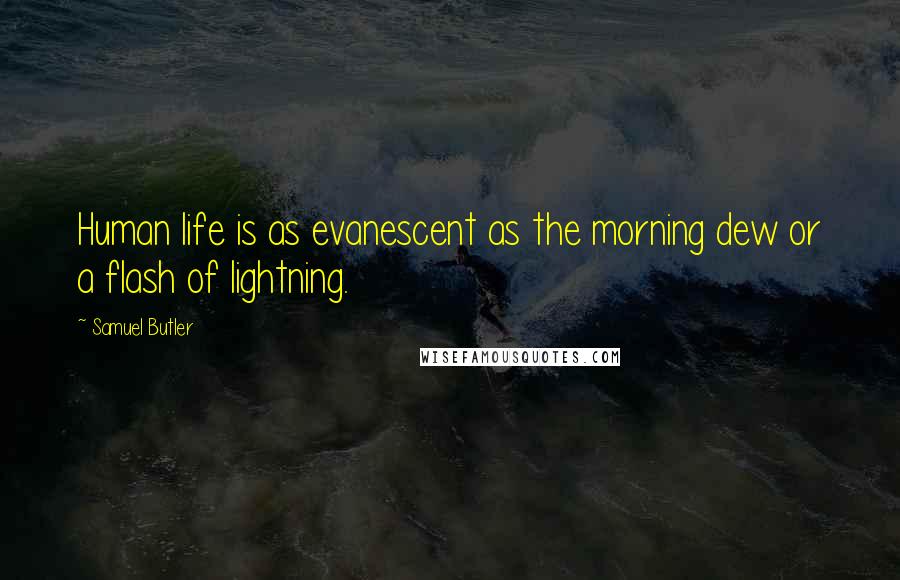Samuel Butler Quotes: Human life is as evanescent as the morning dew or a flash of lightning.