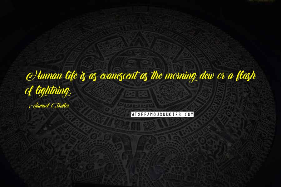 Samuel Butler Quotes: Human life is as evanescent as the morning dew or a flash of lightning.