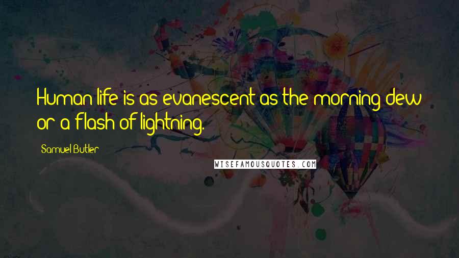 Samuel Butler Quotes: Human life is as evanescent as the morning dew or a flash of lightning.