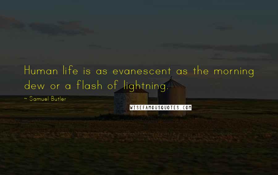 Samuel Butler Quotes: Human life is as evanescent as the morning dew or a flash of lightning.