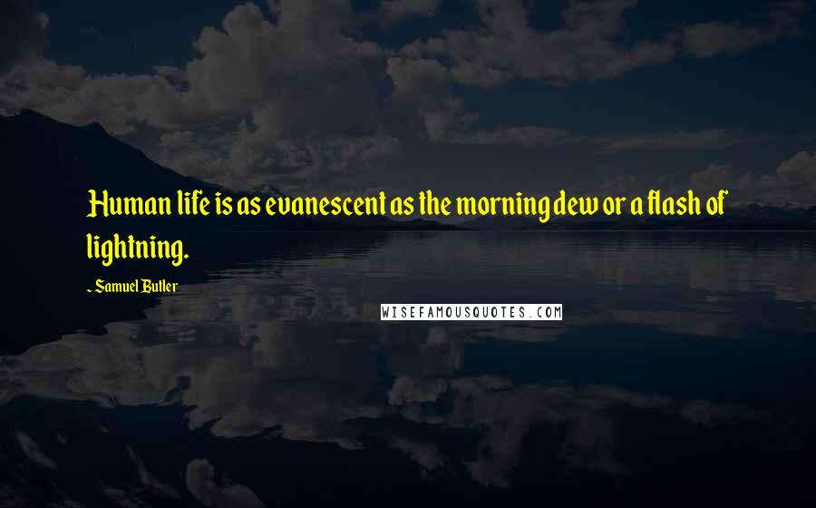 Samuel Butler Quotes: Human life is as evanescent as the morning dew or a flash of lightning.