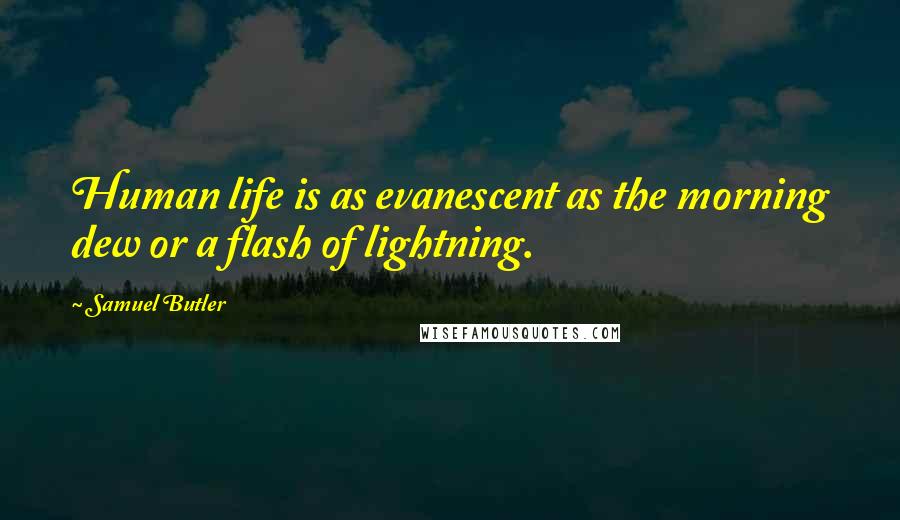 Samuel Butler Quotes: Human life is as evanescent as the morning dew or a flash of lightning.