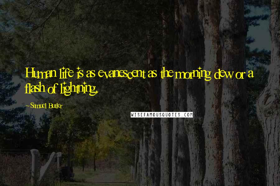 Samuel Butler Quotes: Human life is as evanescent as the morning dew or a flash of lightning.