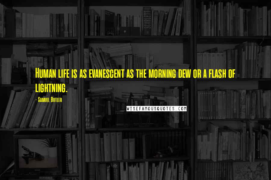 Samuel Butler Quotes: Human life is as evanescent as the morning dew or a flash of lightning.