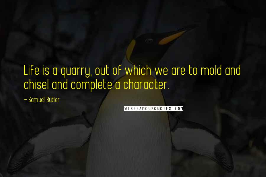 Samuel Butler Quotes: Life is a quarry, out of which we are to mold and chisel and complete a character.