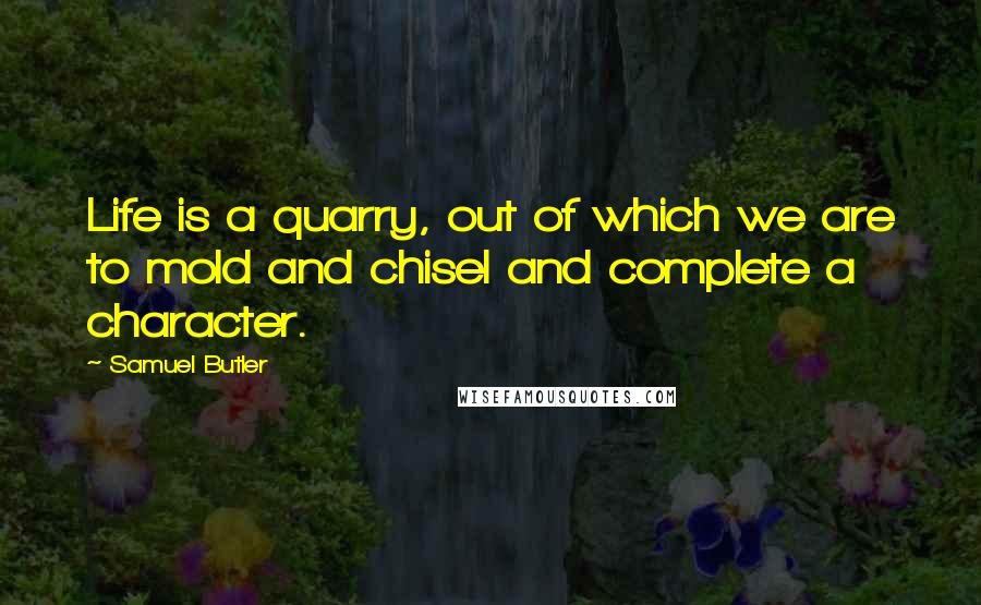 Samuel Butler Quotes: Life is a quarry, out of which we are to mold and chisel and complete a character.