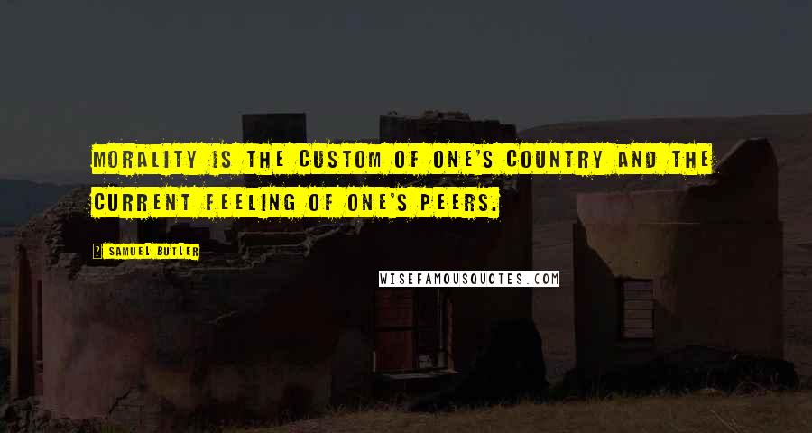 Samuel Butler Quotes: Morality is the custom of one's country and the current feeling of one's peers.