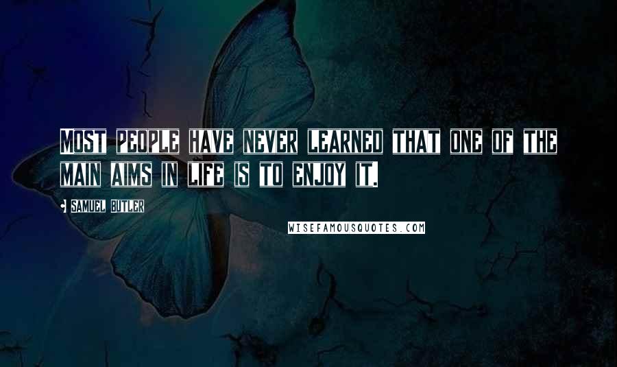 Samuel Butler Quotes: Most people have never learned that one of the main aims in life is to enjoy it.