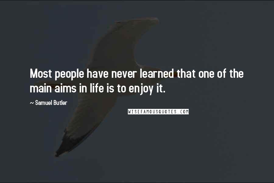 Samuel Butler Quotes: Most people have never learned that one of the main aims in life is to enjoy it.