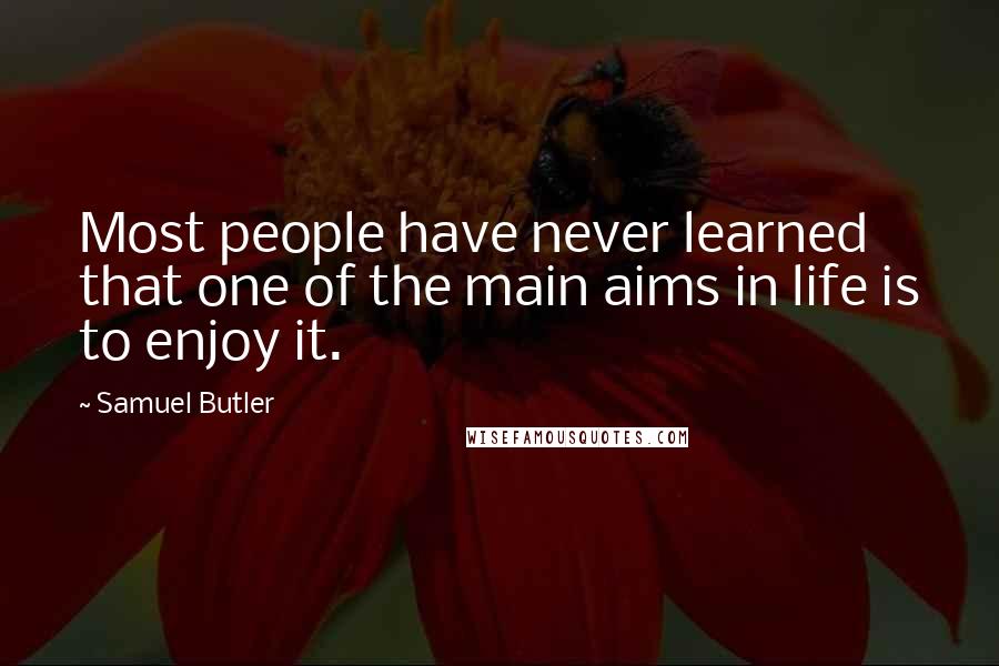 Samuel Butler Quotes: Most people have never learned that one of the main aims in life is to enjoy it.