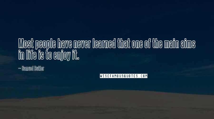 Samuel Butler Quotes: Most people have never learned that one of the main aims in life is to enjoy it.