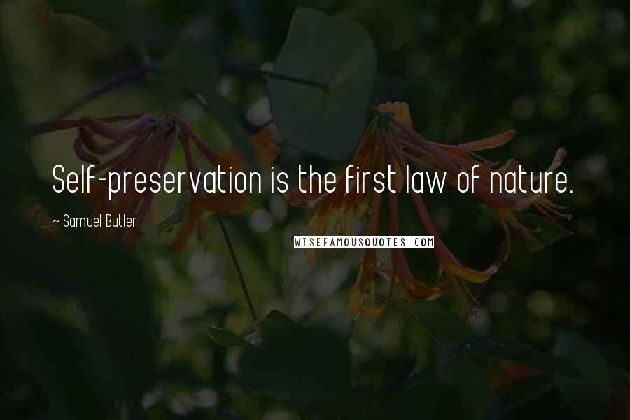 Samuel Butler Quotes: Self-preservation is the first law of nature.