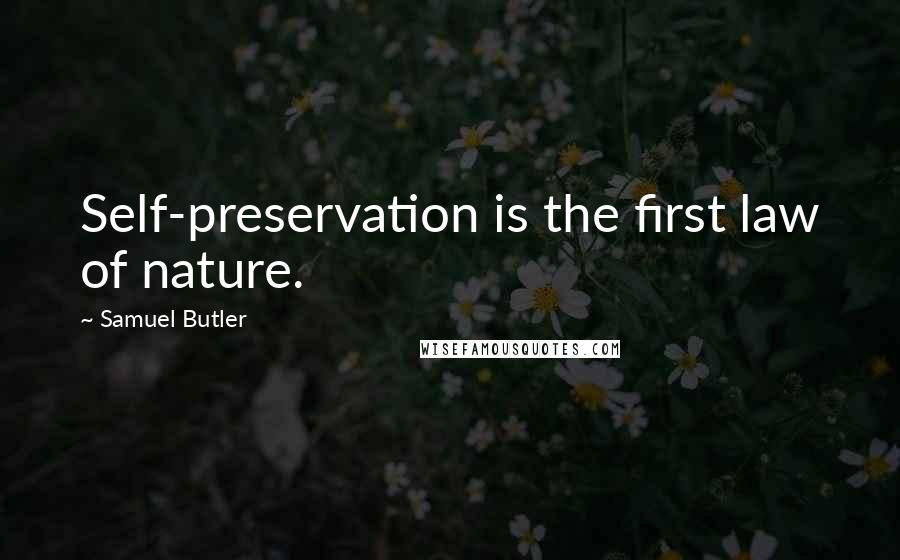 Samuel Butler Quotes: Self-preservation is the first law of nature.