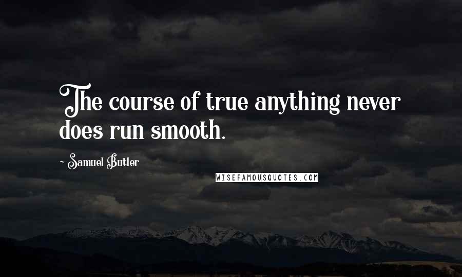 Samuel Butler Quotes: The course of true anything never does run smooth.