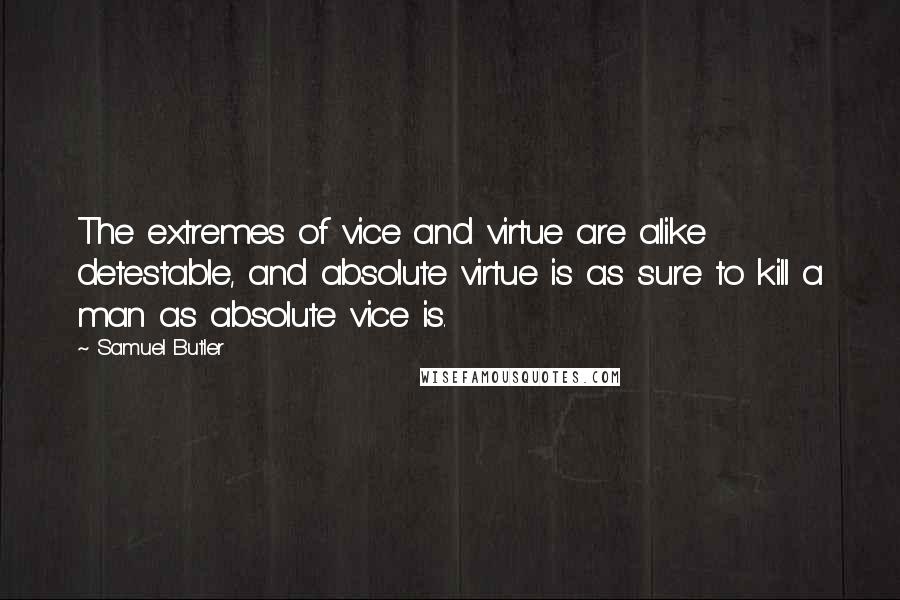 Samuel Butler Quotes: The extremes of vice and virtue are alike detestable, and absolute virtue is as sure to kill a man as absolute vice is.