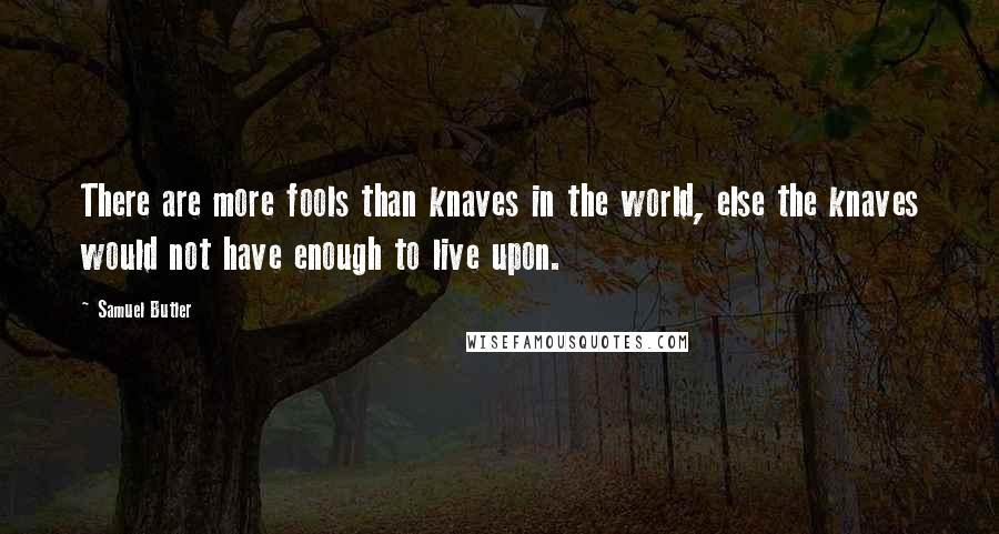 Samuel Butler Quotes: There are more fools than knaves in the world, else the knaves would not have enough to live upon.