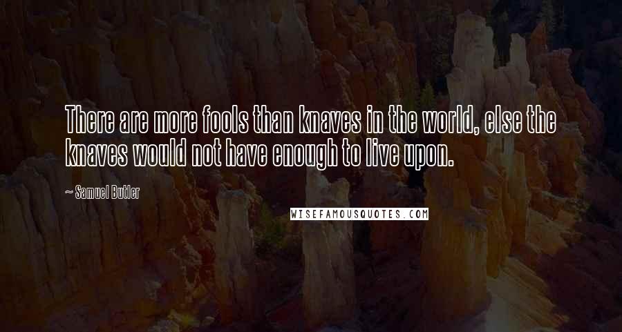 Samuel Butler Quotes: There are more fools than knaves in the world, else the knaves would not have enough to live upon.