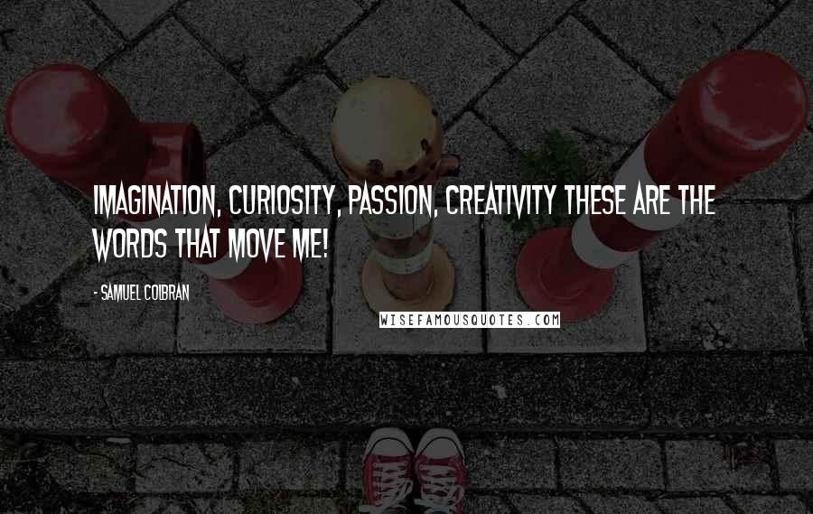 Samuel Colbran Quotes: Imagination, curiosity, passion, creativity these are the words that move me!