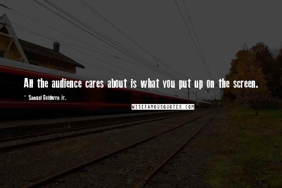 Samuel Goldwyn Jr. Quotes: All the audience cares about is what you put up on the screen.