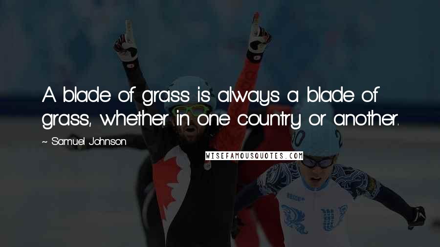 Samuel Johnson Quotes: A blade of grass is always a blade of grass, whether in one country or another.