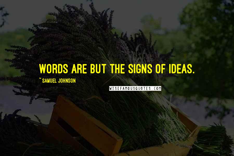 Samuel Johnson Quotes: Words are but the signs of ideas.