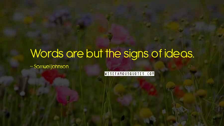 Samuel Johnson Quotes: Words are but the signs of ideas.
