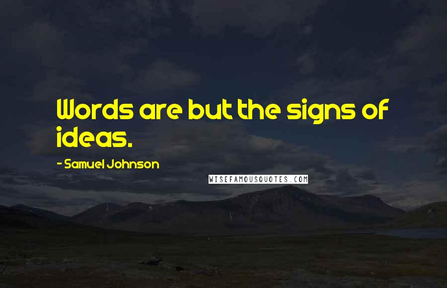 Samuel Johnson Quotes: Words are but the signs of ideas.