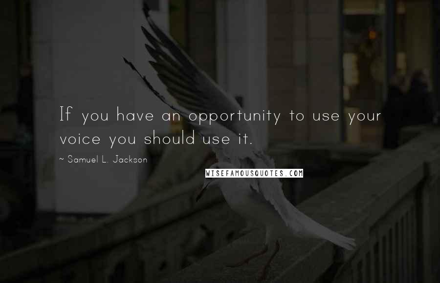 Samuel L. Jackson Quotes: If you have an opportunity to use your voice you should use it.