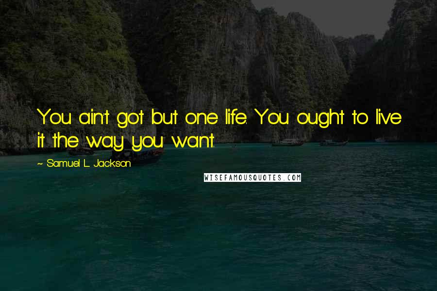 Samuel L. Jackson Quotes: You ain't got but one life. You ought to live it the way you want.