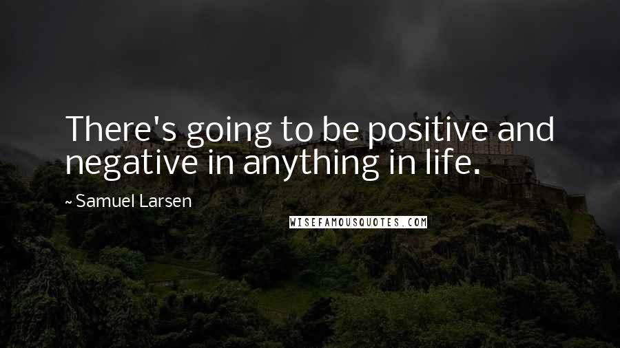 Samuel Larsen Quotes: There's going to be positive and negative in anything in life.