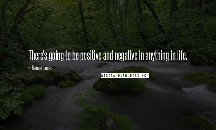 Samuel Larsen Quotes: There's going to be positive and negative in anything in life.