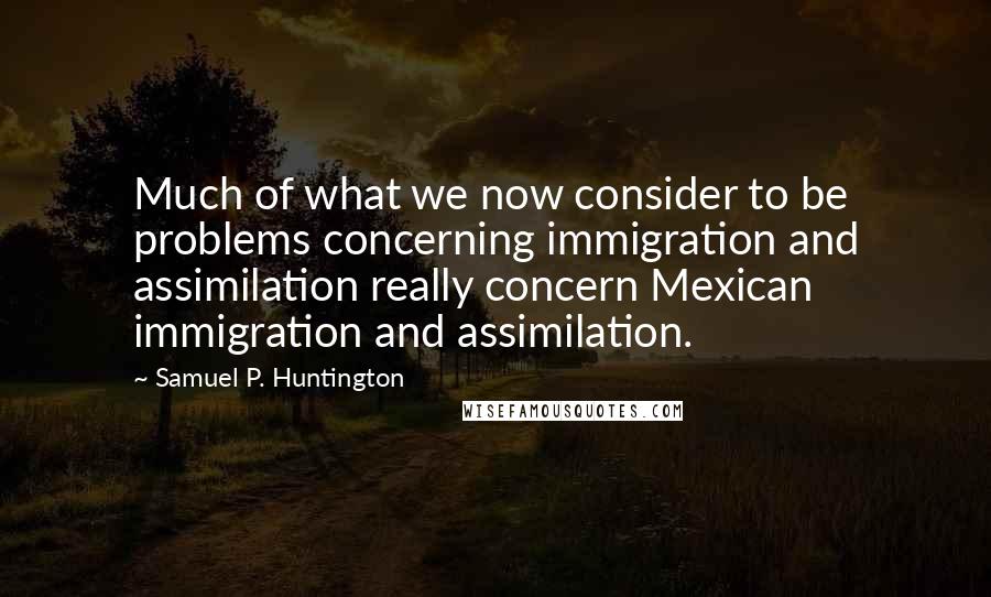 Samuel P. Huntington Quotes: Much of what we now consider to be problems concerning immigration and assimilation really concern Mexican immigration and assimilation.