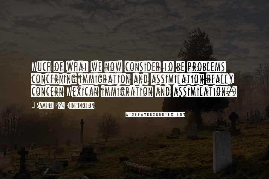 Samuel P. Huntington Quotes: Much of what we now consider to be problems concerning immigration and assimilation really concern Mexican immigration and assimilation.