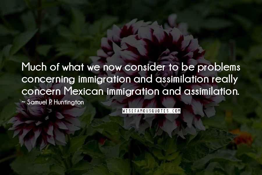 Samuel P. Huntington Quotes: Much of what we now consider to be problems concerning immigration and assimilation really concern Mexican immigration and assimilation.