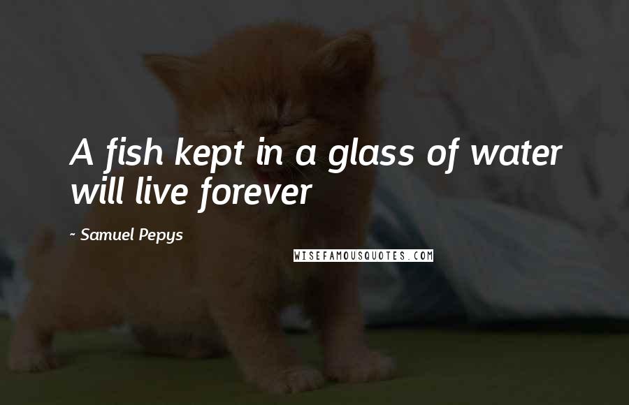 Samuel Pepys Quotes: A fish kept in a glass of water will live forever