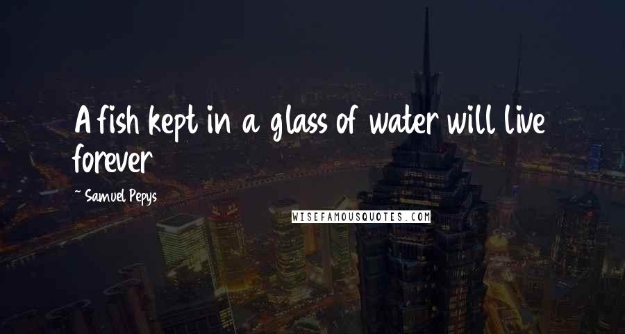 Samuel Pepys Quotes: A fish kept in a glass of water will live forever