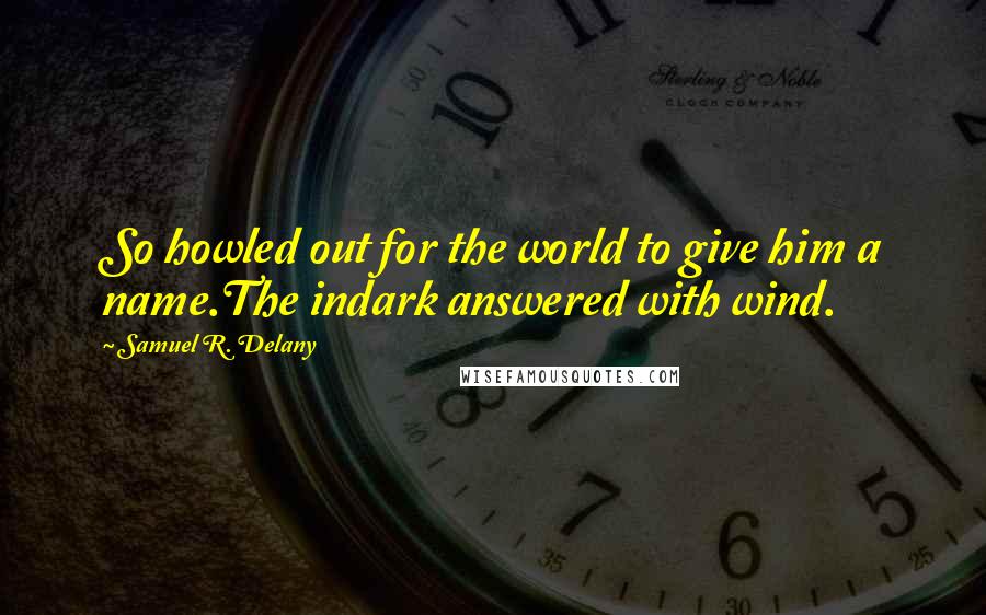 Samuel R. Delany Quotes: So howled out for the world to give him a name.The indark answered with wind.