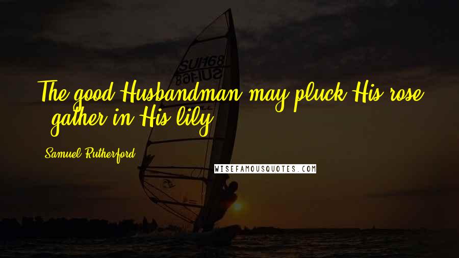 Samuel Rutherford Quotes: The good Husbandman may pluck His rose & gather in His lily.