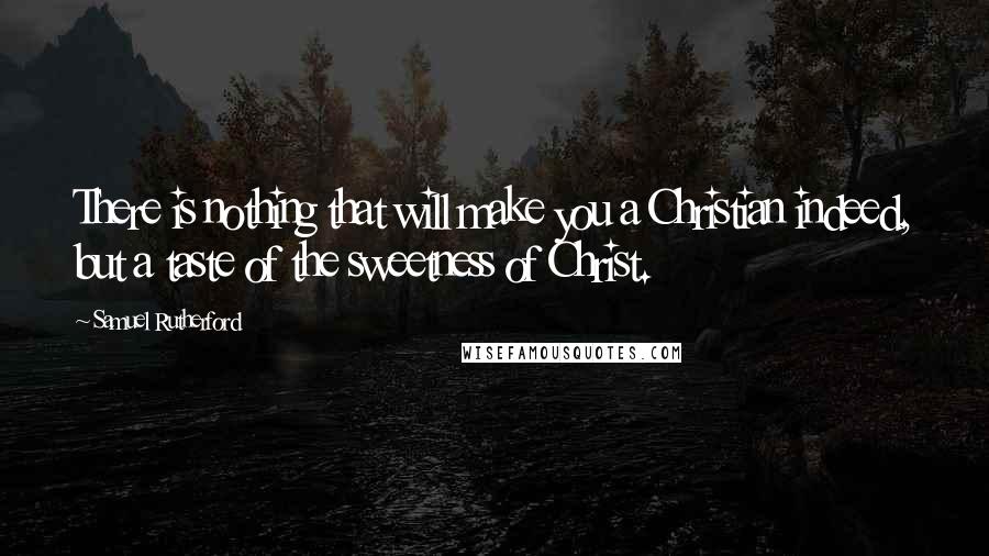 Samuel Rutherford Quotes: There is nothing that will make you a Christian indeed, but a taste of the sweetness of Christ.